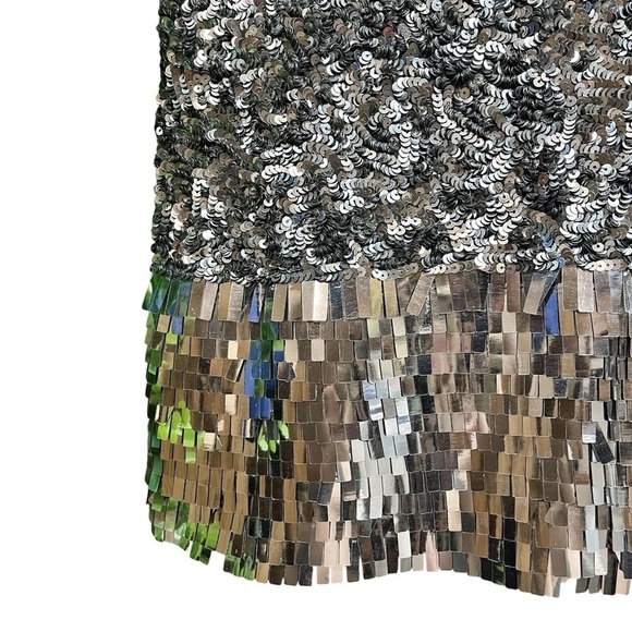Claudie Pierlot Sequined Trust Party Dress Metallic Silver Gray Size EU 38 US 6 - Picture 4 of 8